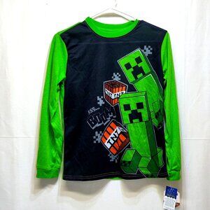 Minecraft Mojang Pajama Top Boys 10/12 Long Sleeve Flame Resistant Comfortable